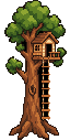A treehouse drawn with the fox as reference